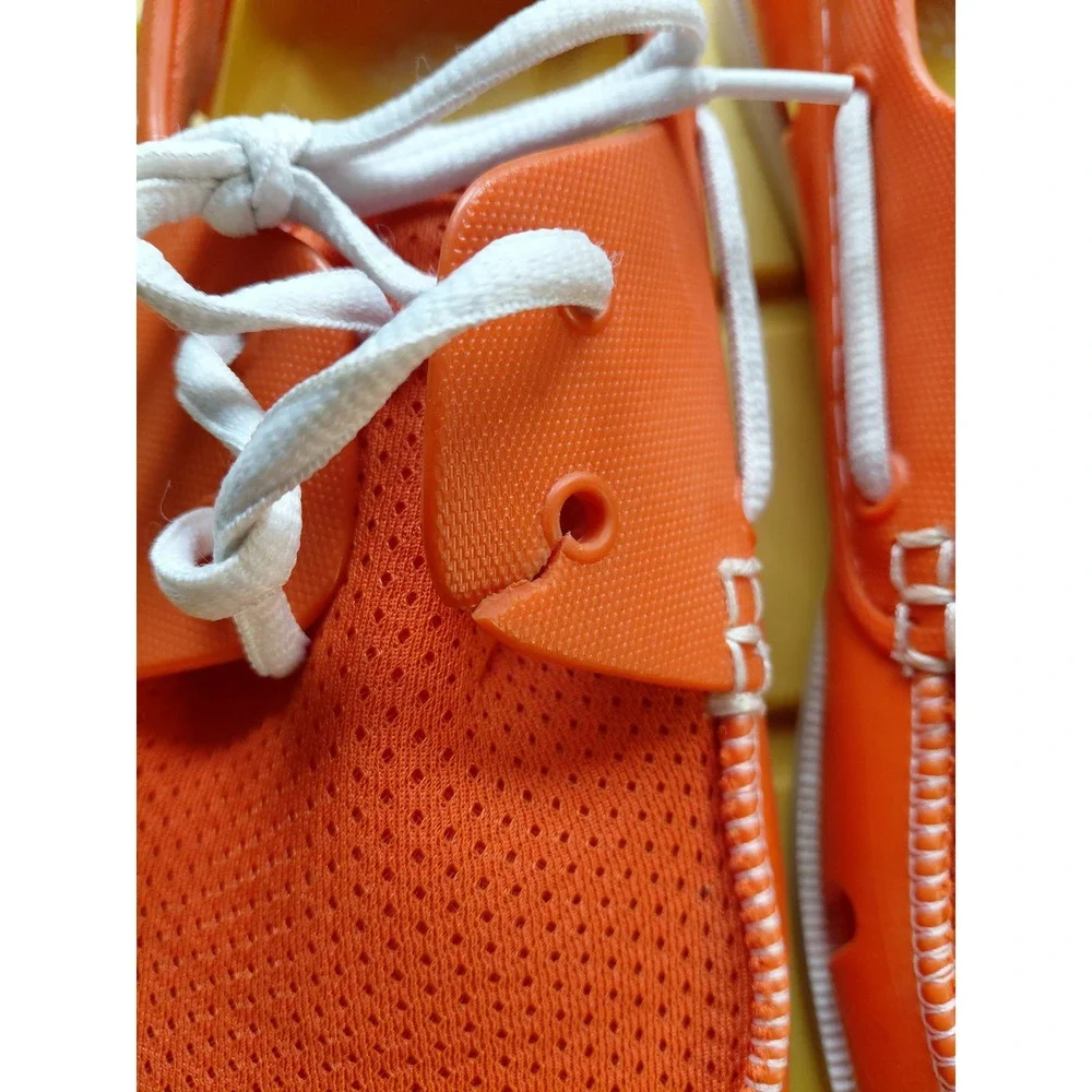 Five Floats Mens Orange Rubber Mesh Boat Shoes Water Loafers Size 10-11 71FV6707